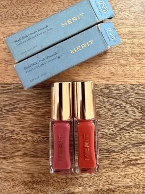 Merit Shade Slick Tinted Lip Oil Duo - in Marrakech & Cara Cara